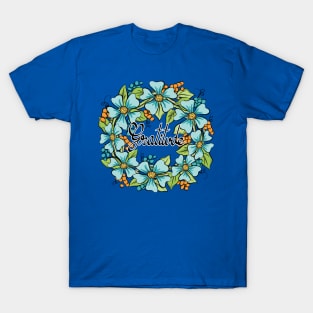 Gratitude Floral Wreath Art T-Shirt